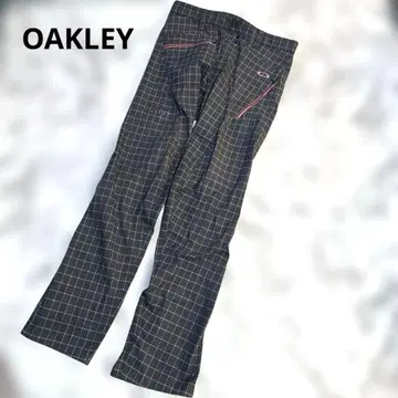 새상품급 오클리 골프 팬츠 체크 무늬 캐주얼 팬츠