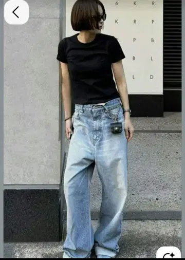 ok.soon 라이트 블루 데님 와이드 팬츠 사이즈 4