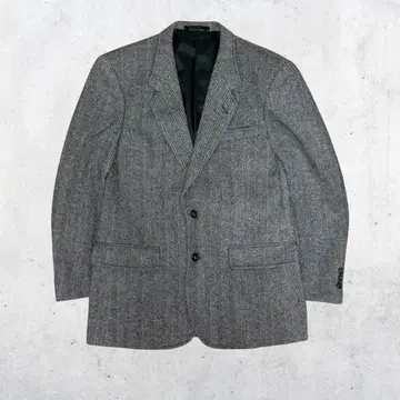 00s 빈티지 그레이 헤링본 테일러드 자켓