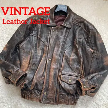 압도적 VINTAGE A-2 가죽 자켓 플라이트 자켓 양가죽 차심