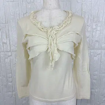 페미닌 입체 프릴 Plidoul 도쿄 스타일 니트 모 [ i27 ]