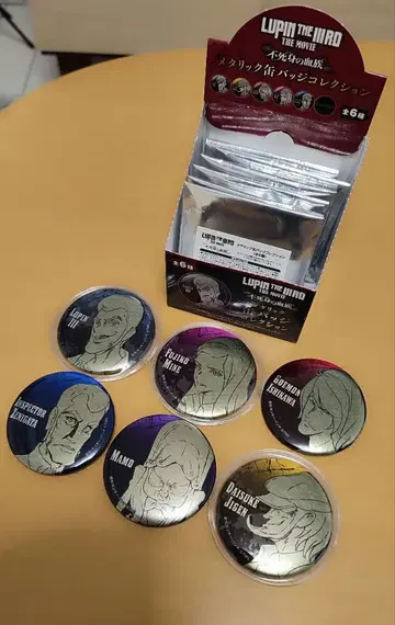 루팡 3세 메탈릭 캔뱃지 컬렉션 전 6종 BOX 포함