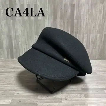 새상품급 카시라 CA4LA 블랙 울 햇 헌팅 캡 비대칭