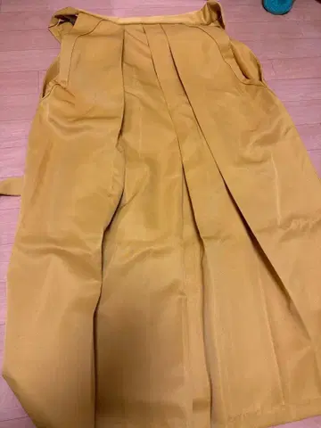 오렌지 계열 이로무지 기모노 폴리에스테르