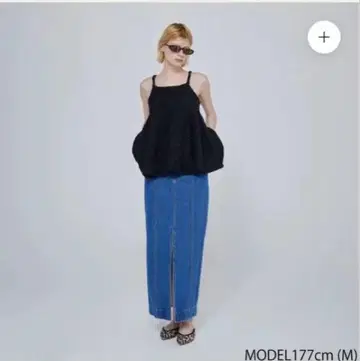 시루무린 하이웨스트 Straight 데님 스커트 완판템