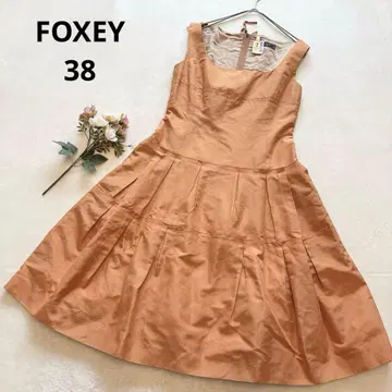 폭시 FOXEY 슬리브리스 플레어 원피스 A라인 실크 100%