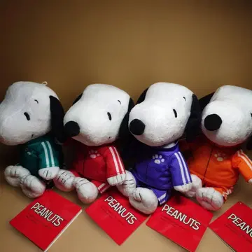 스누피 SNOOPY 봉제 인형 컬러풀 저리 전 4종 세트