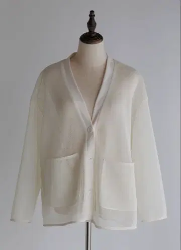 [ pois ] doublemeshcardigan/white