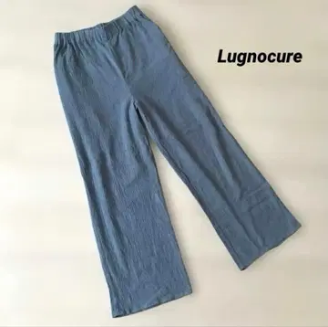 [새상품급] Lugnocure 와이드 팬츠 캐주얼 팬츠 주름 가공 블루