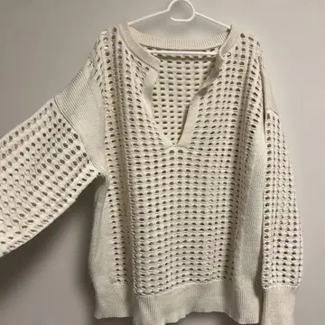 화이트 니트 상의 F 사이즈