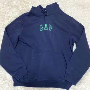 GAP 후드티 풀오버 자수 로고 네이비