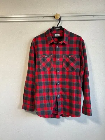 Schott Brothers 긴팔 셔츠 레드/블랙 체크