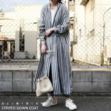 antiqua 스트라이프 가운 롱 아우터