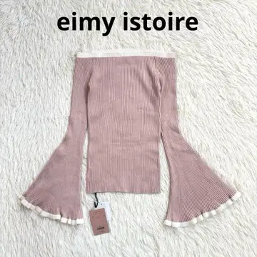 새상품 eimy istoire 플레어 슬리브 리브 니트 오프숄더