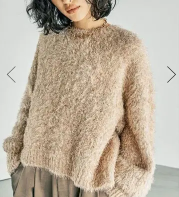 LEPSIM 3.5 게이지 샤기 라메 풀오버