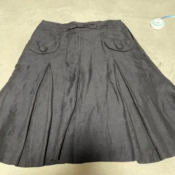 블랙 플레어 스커트 무릎 기장 사이즈 S 프랑슈리페