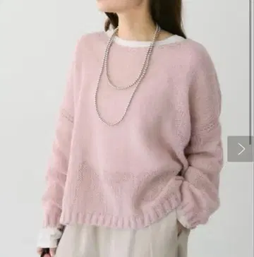 3G 드롭 천축 니트 풀오버 핑크