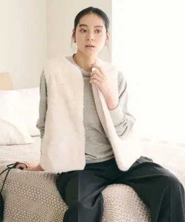 유나이티드 애로우즈 인조 모피 베스트 택 포함