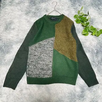 SHIPS JET BLUE (M) 패치워크 니트