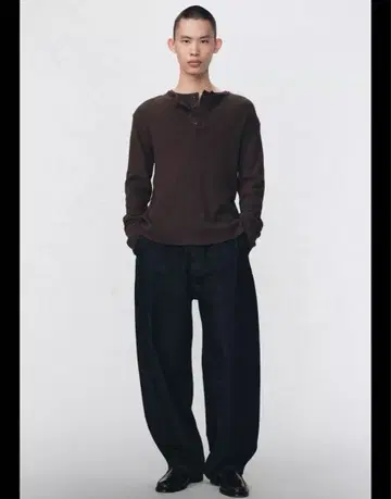 ZARA soshiotsuki 헨리넥 와플 T