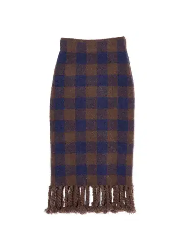 PINUE 체크 니트 스커트