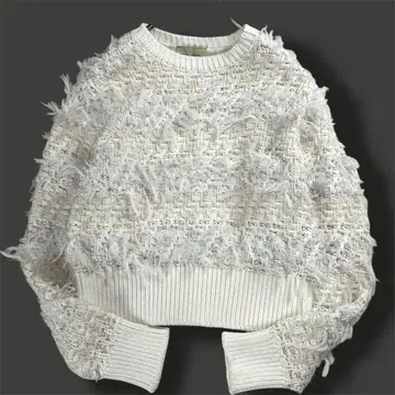 [ 현행 새상품급 ] 유나이티드 애로우즈 믹스얀 니트 화이트 일본제