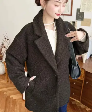 페이크 링 울 루즈 실루엣 테일러드 자켓