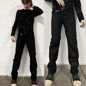 goar.archive STRAPPED STRAIGHT OIL PANTS