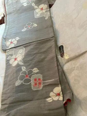 그레이 꽃무늬 코몬 기모노