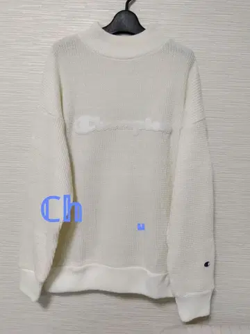Champion 화이트 와플 편직 스웨터 LL