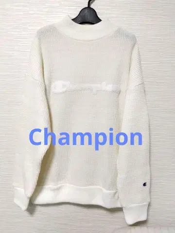 Champion 화이트 와플 편직 스웨터 LL