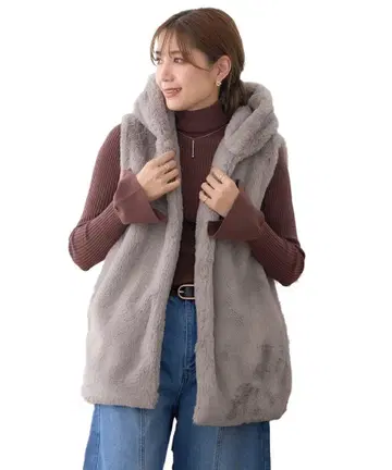 새상품 GROWING RICH (그로잉 리치) 후디 퍼 베스트