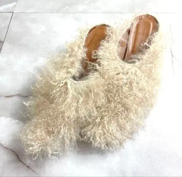 미사용 별주 JANE SMITH 제인 스미스 컬리 퍼 뮬 38