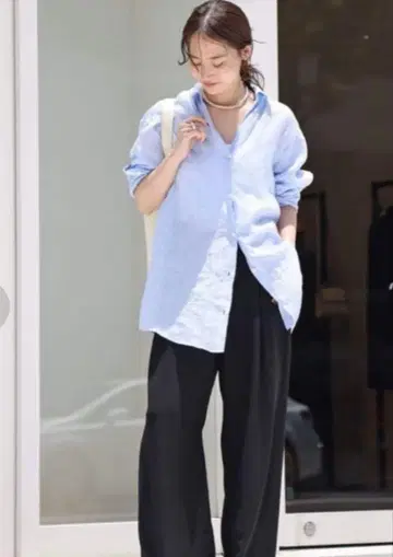 muse de Deuxieme Classe 린넨 셔츠 블루 새상품급