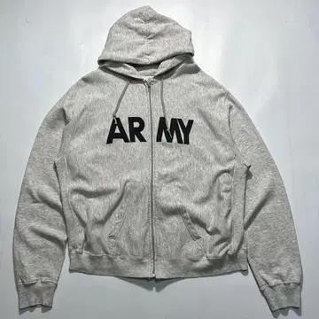 90s US ARMY 집업 후드티 XL 그레이 미군 실물 7477