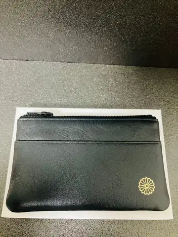 새상품 황궁 한정판 국화 문양 척 동전 지갑 지갑 소가죽