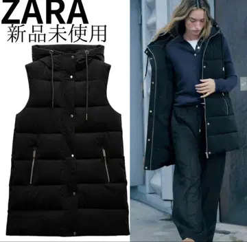 ZARA 롱 기장 퍼프 베스트 XS