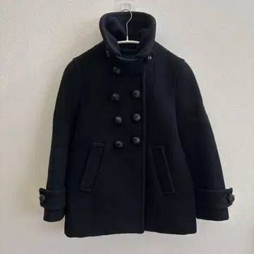 optitude 리리시즘 울 더블 브레스트 피 코트 블랙