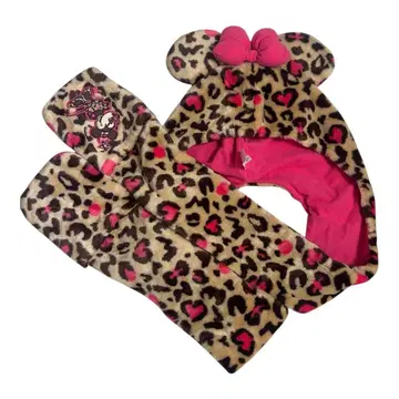 미니 마우스 레오파드 무늬 머플러 캡