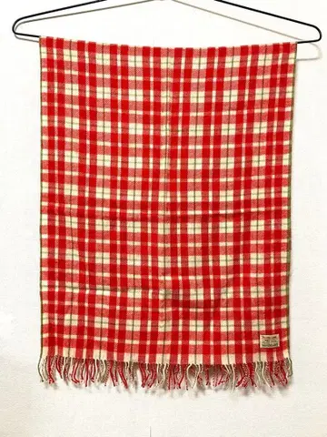 택 없음 미사용 대형 스톨 모 100% 라무 100% 타탄 체크