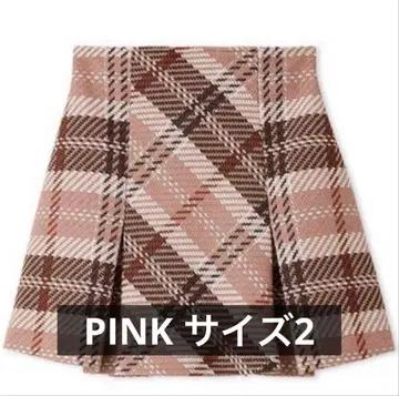 SNIDEL 로빙 체크 미니 스커트 핑크