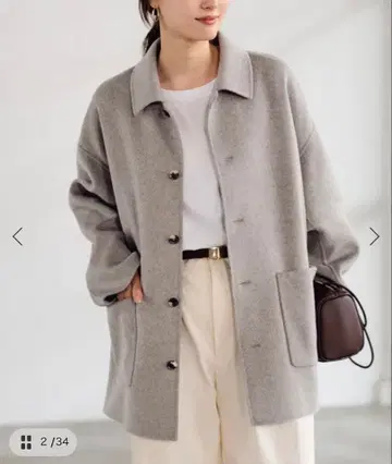 FRAMeWORK 해밀턴 발칼라 미들 코트 그레이 38