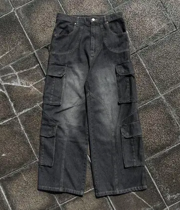 [ 완판템 ] ANDER HUNK 4 포켓 카고 데님 팬츠 블랙 L