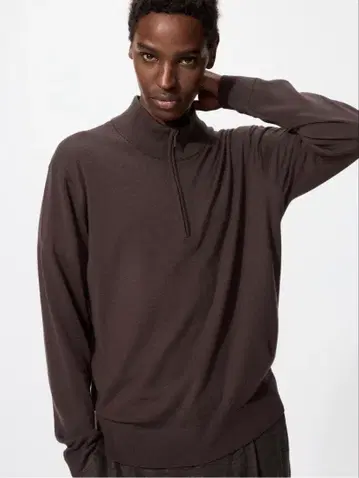 메리노 하프 지퍼 스웨터 XL