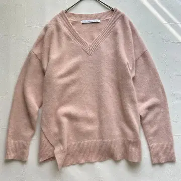 프레임워크 V넥 풀오버 핑크 울 넉넉한 푹신푹신