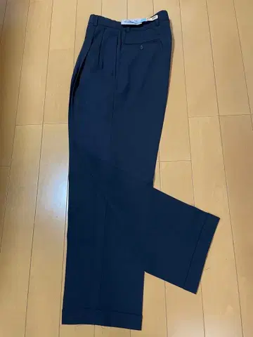 네이비 플리츠 슬랙스