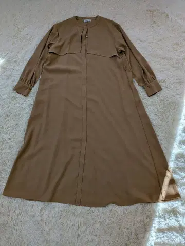 0 와우 노 베이지 롱 셔츠 원피스 RM 오아노 여성용