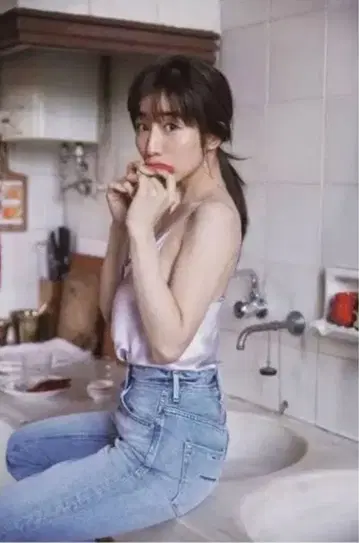 야누크 YANUK 루즈 하이웨스트 23인치