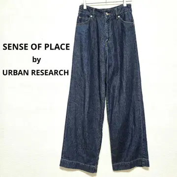 [ SENSE OF PLACE ] 하이웨스트 와이드 데님 팬츠 인디고