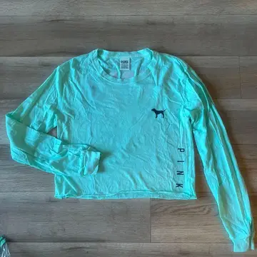 빅토리아 시크릿/핑크 긴팔 셔츠 페퍼민트 XS